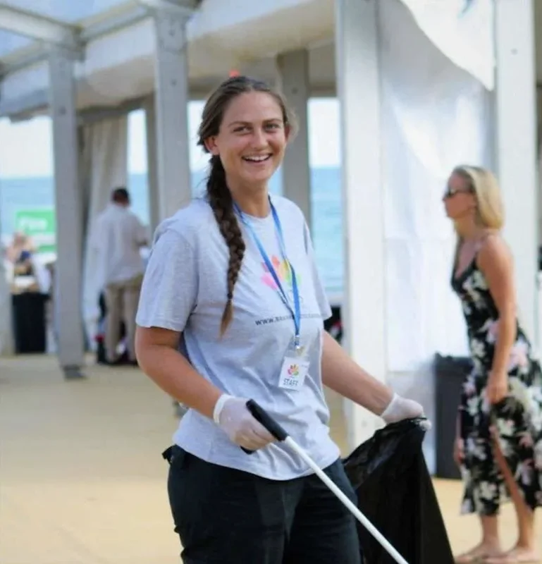 Professional cleaning operative working indoors